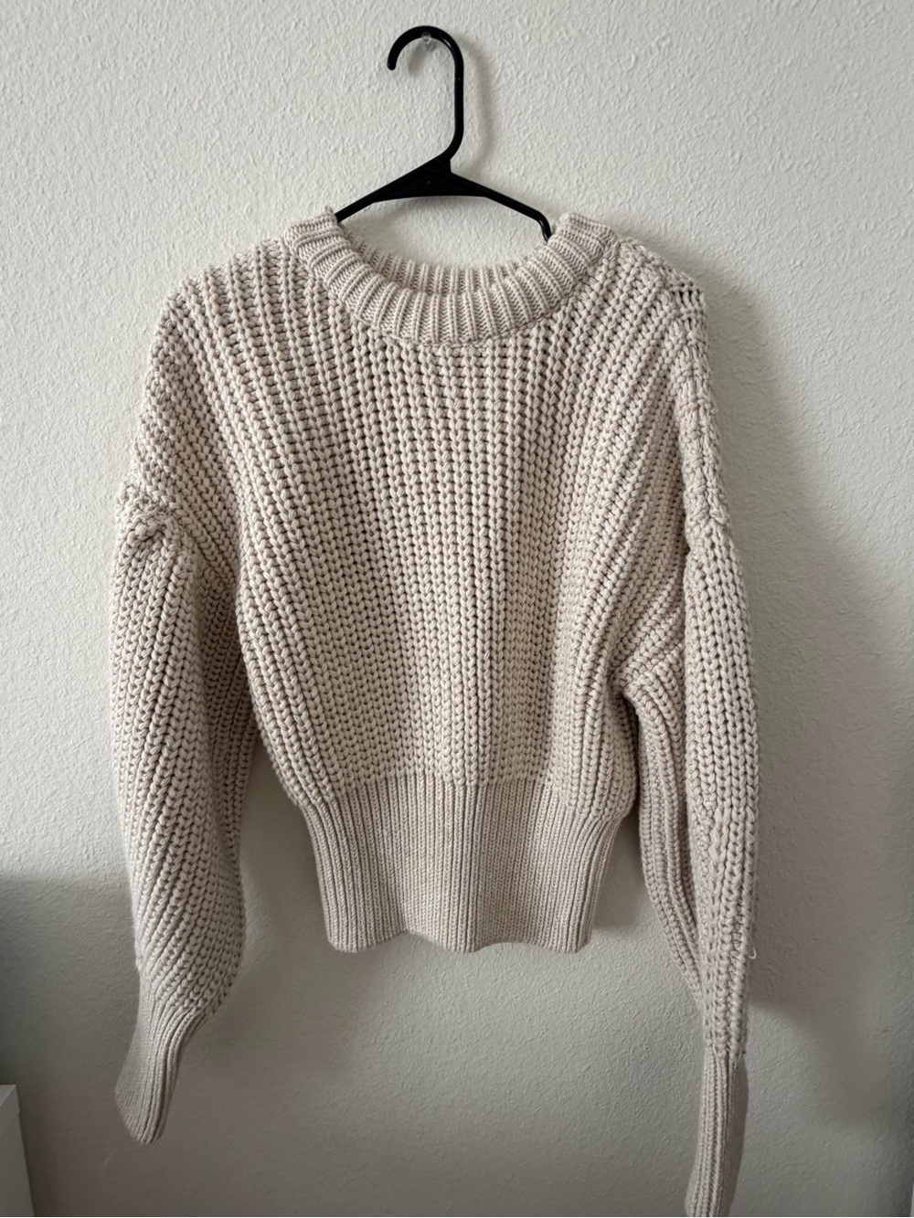Zara Chunky Crewneck Sweater - Cream